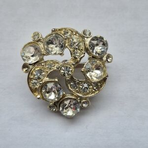 Vintage Silver Tone Rhinestone Brooch